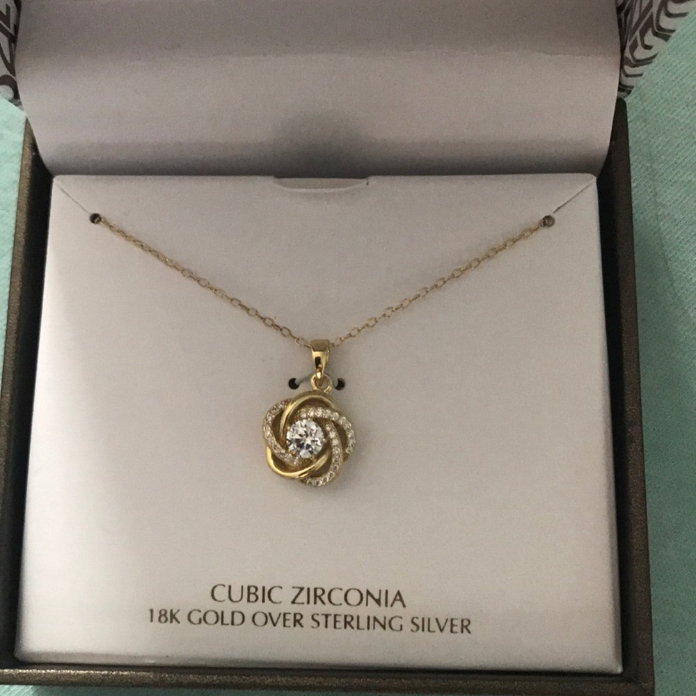 Cubic zirconia 18k over sterling silver